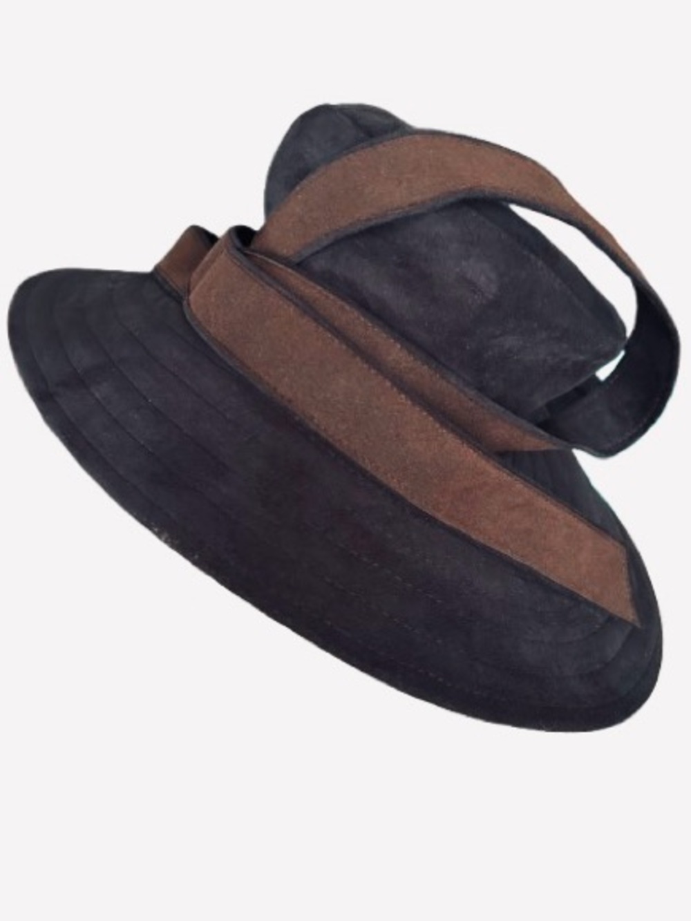 Vintage ERIC JAVITS Hat Weatherproof Fabric Brown Black 60s 70s - Picture 9 of 16